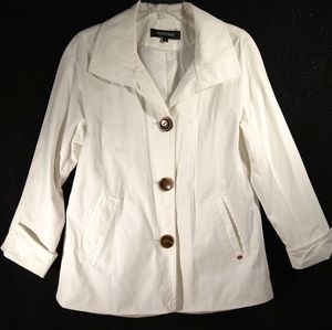 S Ellen Tracy Softshell Rain Jacket Coat White